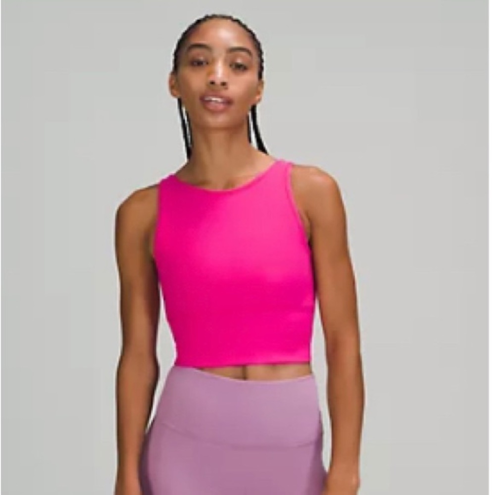 Lululemon sonic pink Power pivot tank *rib size 0